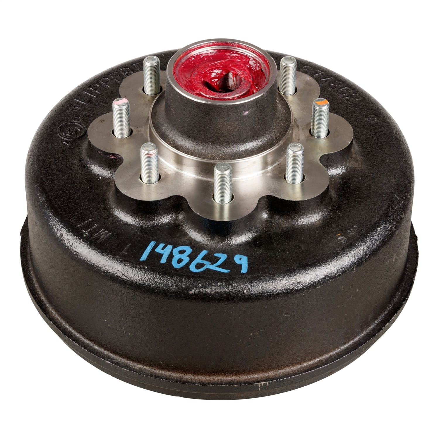 12-1/4in. Standard Threaded Grease Brake Hub Assembly with Installed Bearing Kit