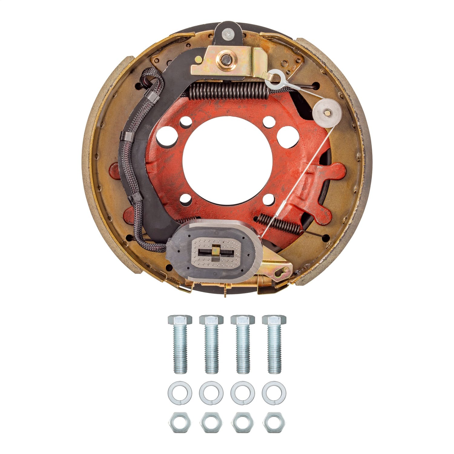 Forward Self-Adjusting Trailer Brake Assembly; 12-1/4in. x 3-3/8in.; 4 Bolt; Lef