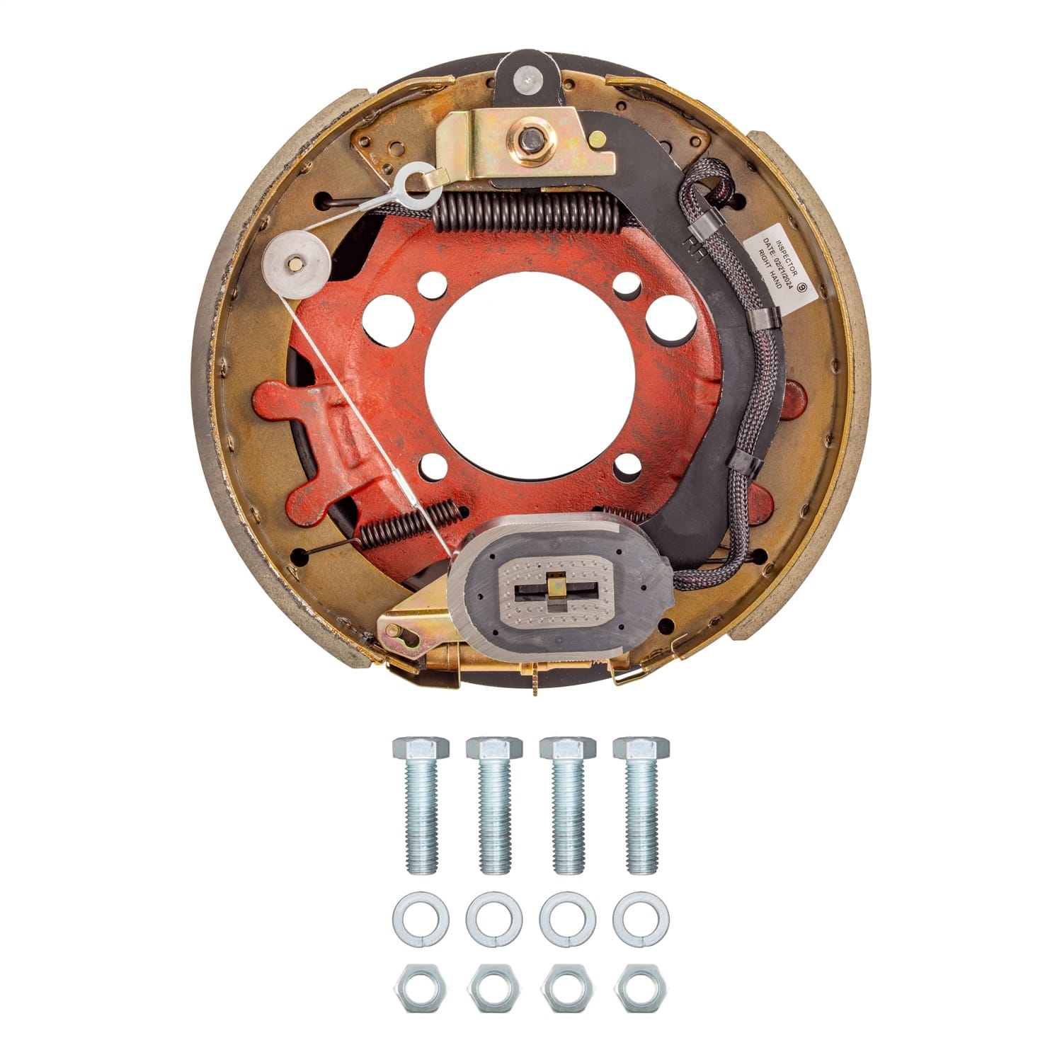 Forward Self-Adjusting Trailer Brake Assembly; 12-1/4in. x 3-3/8in.; 4 Bolt; Rig