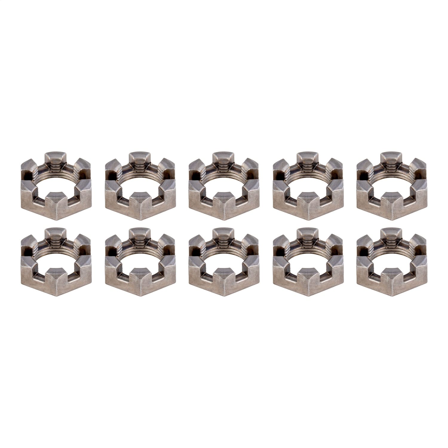 6-Slot Castle Spindle Nut; 3;500-8;000-lb. Axles; 1in.-14 Thread Size; 10 Pack