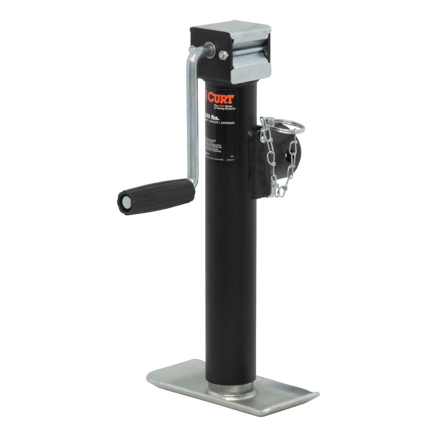 Pipe-Mount Swivel Jack with Side Handle (2;000 lbs; 10in. Travel)