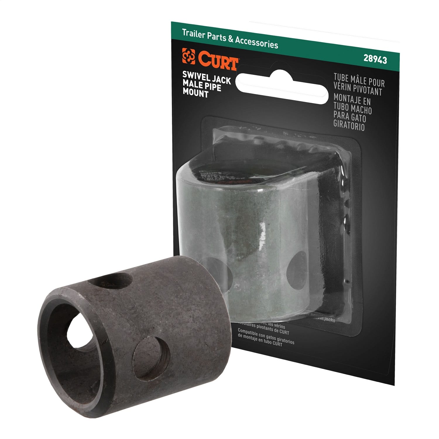 Replacement Swivel Jack Male Pipe Mount (5/8in. Pin Hole; Packaged)