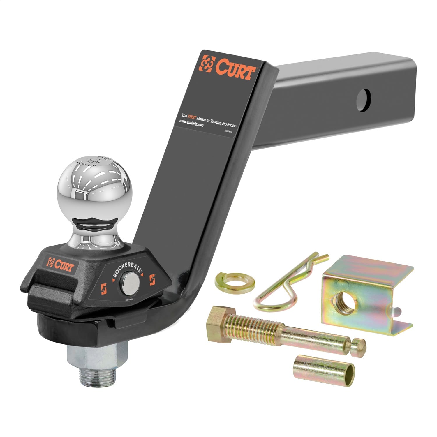 RockerBall Cushion Hitch with 2in. Ball (2in. Shank; 7;500 lbs.; 5in. Drop)