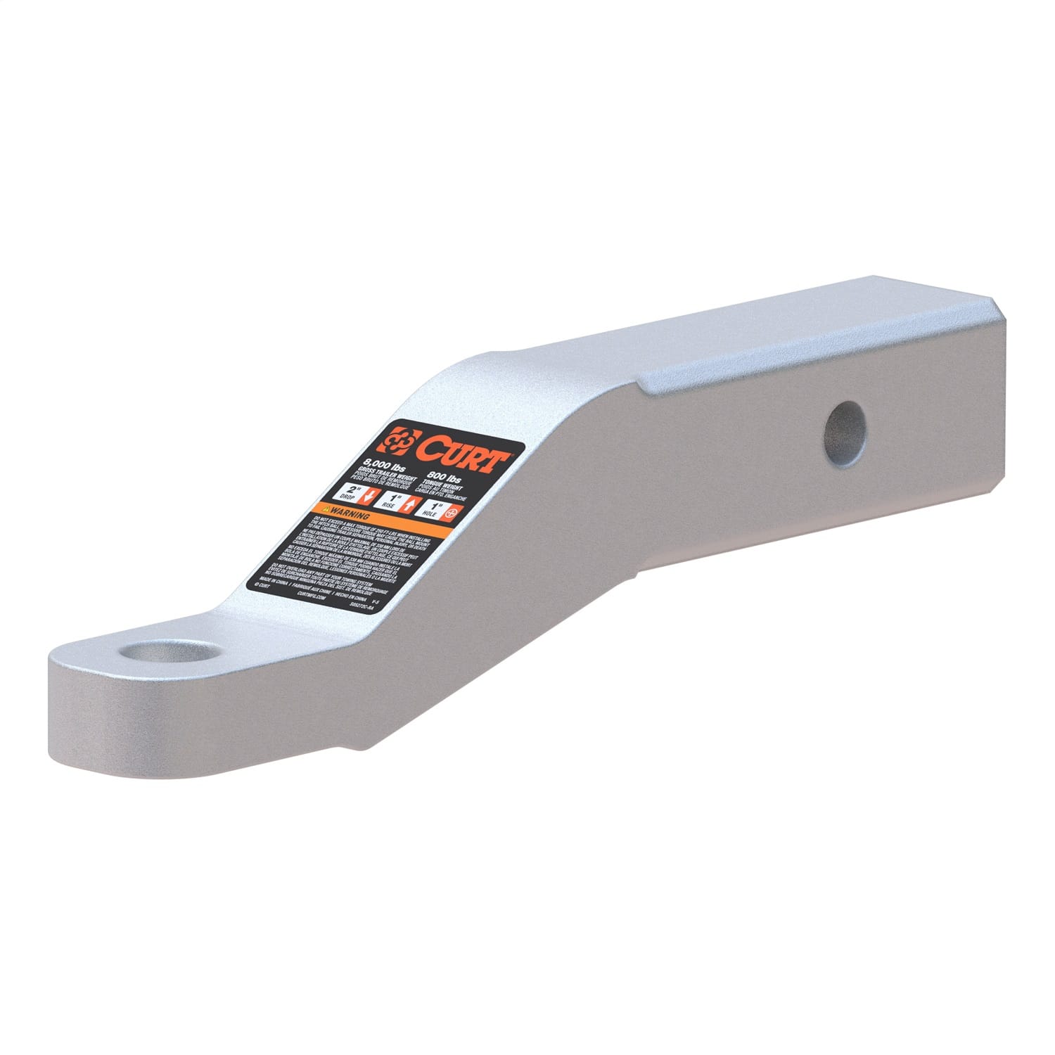 Aluminum Ball Mount (2in. Shank; 8;000 lbs; 2in. Drop; 8-1/2in. Long)