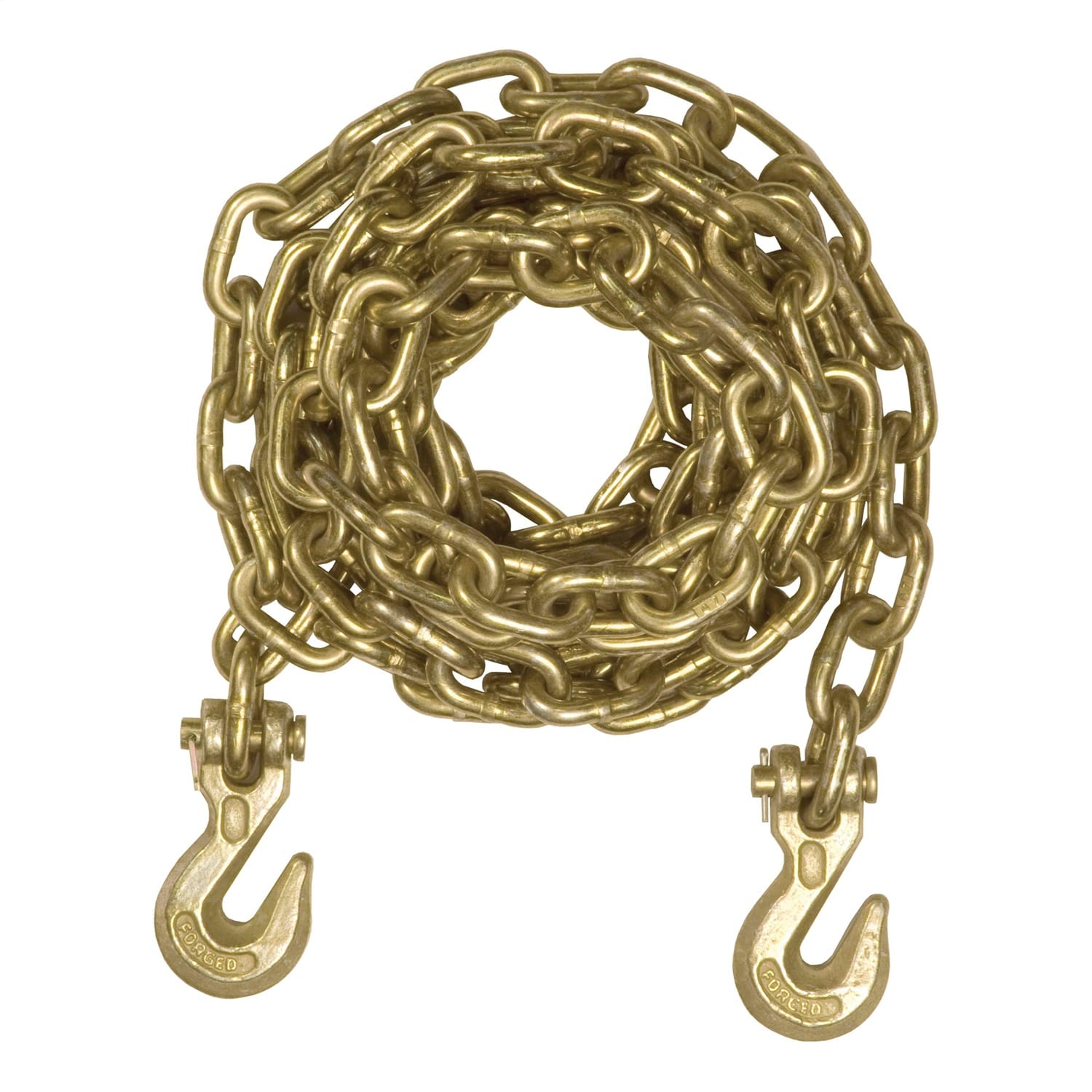16ft. Transport Binder Safety Chain with 2 Clevis Hooks (18;800 lbs; Yellow Zinc