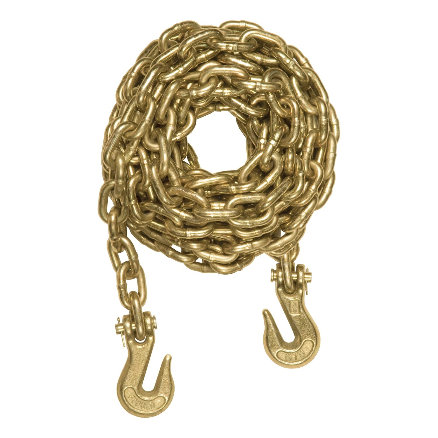 20ft. Transport Binder Safety Chain with 2 Clevis Hooks (26;400 lbs; Yellow Zinc