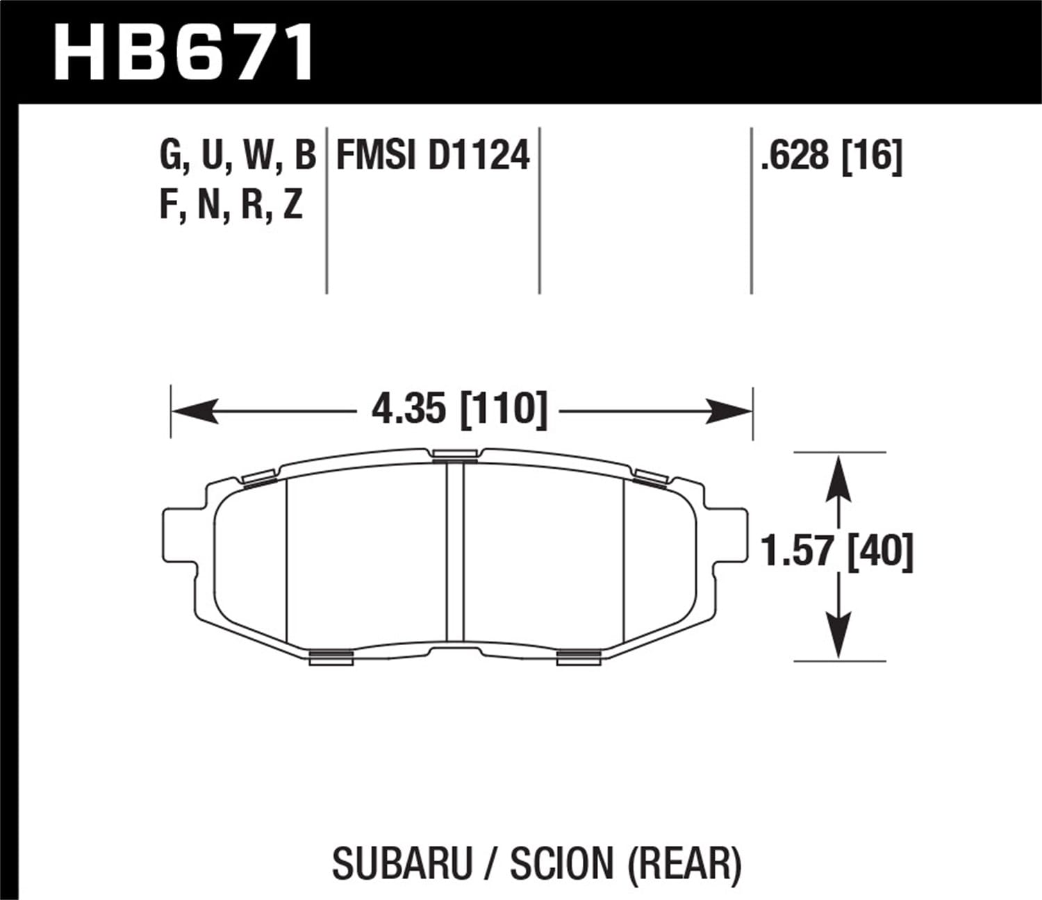 ER-1 Disc Brake Pad