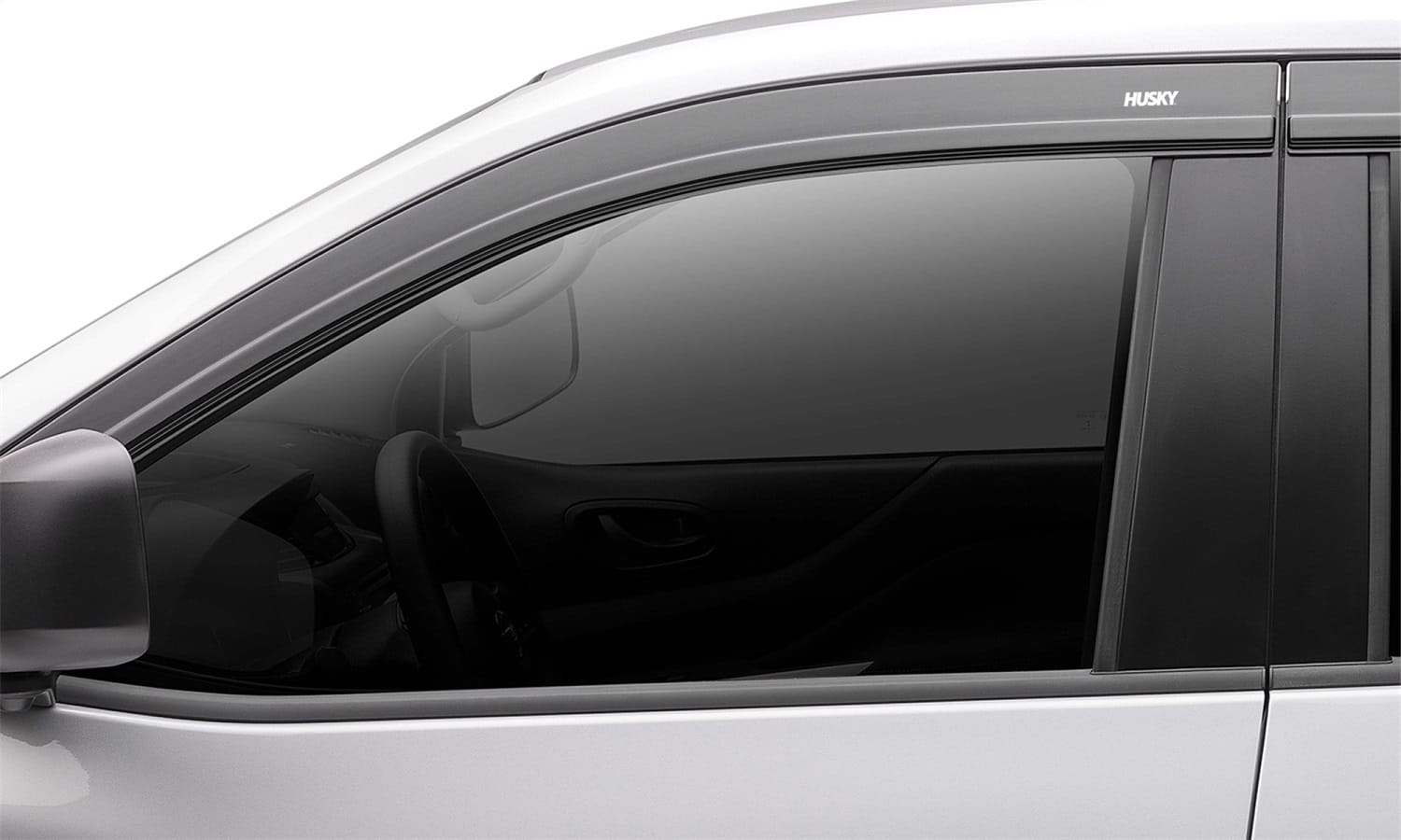 Low Profile Ventvisor Deflector; Smoke with Chrome Trim; Outside Mount; 4 pc.